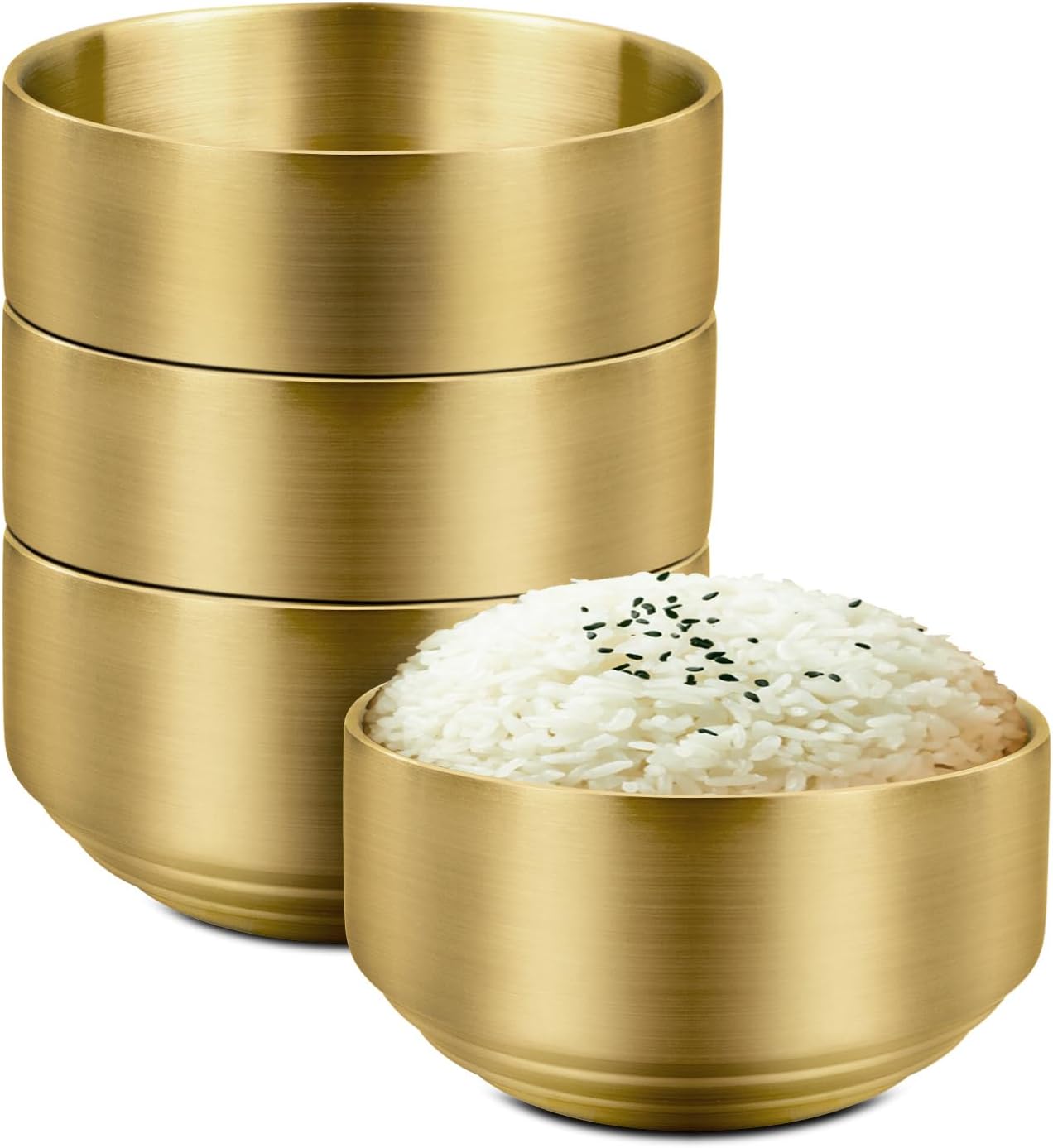 Stackable Stainless Steel Bowls - 12cm X 5cm Round Serving Bowls For Snacks, Curry & Desserts 6 thumbnail image