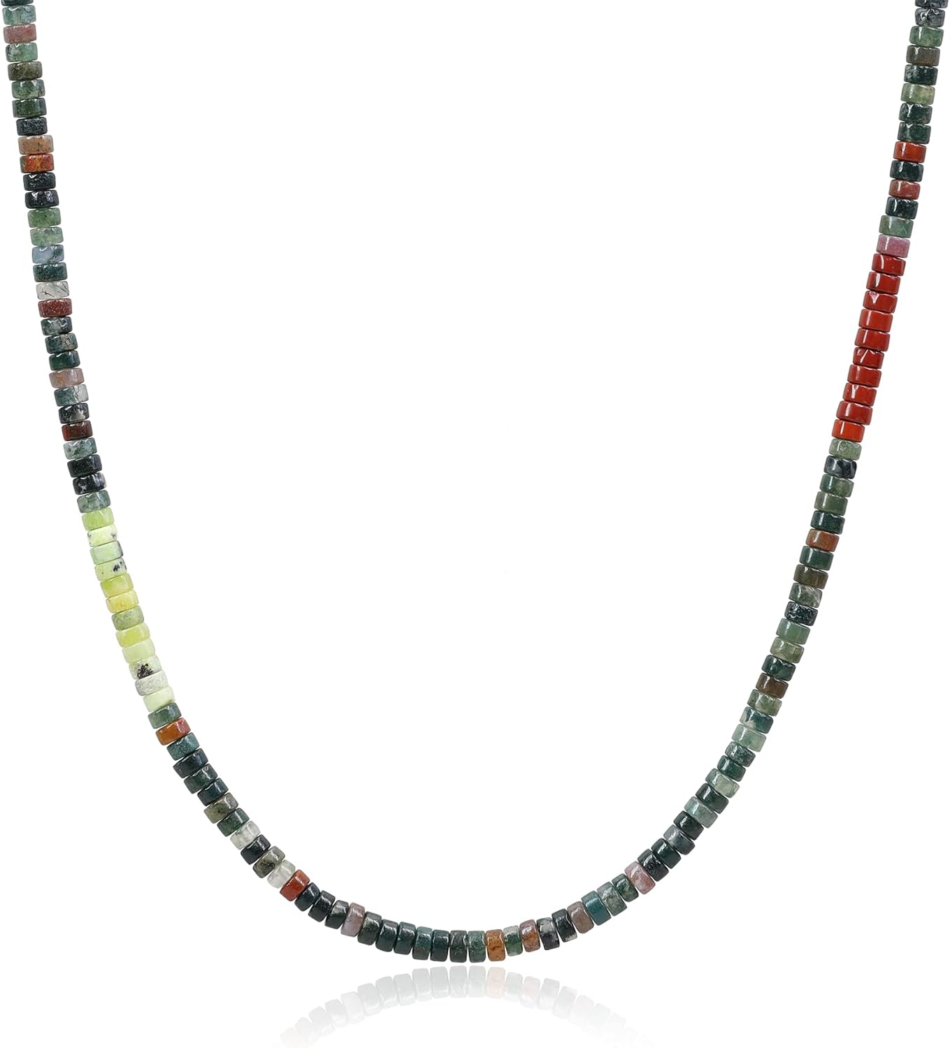 COAI Men's Beaded Necklace, Heishi Crystal Necklace for Men 20-26“