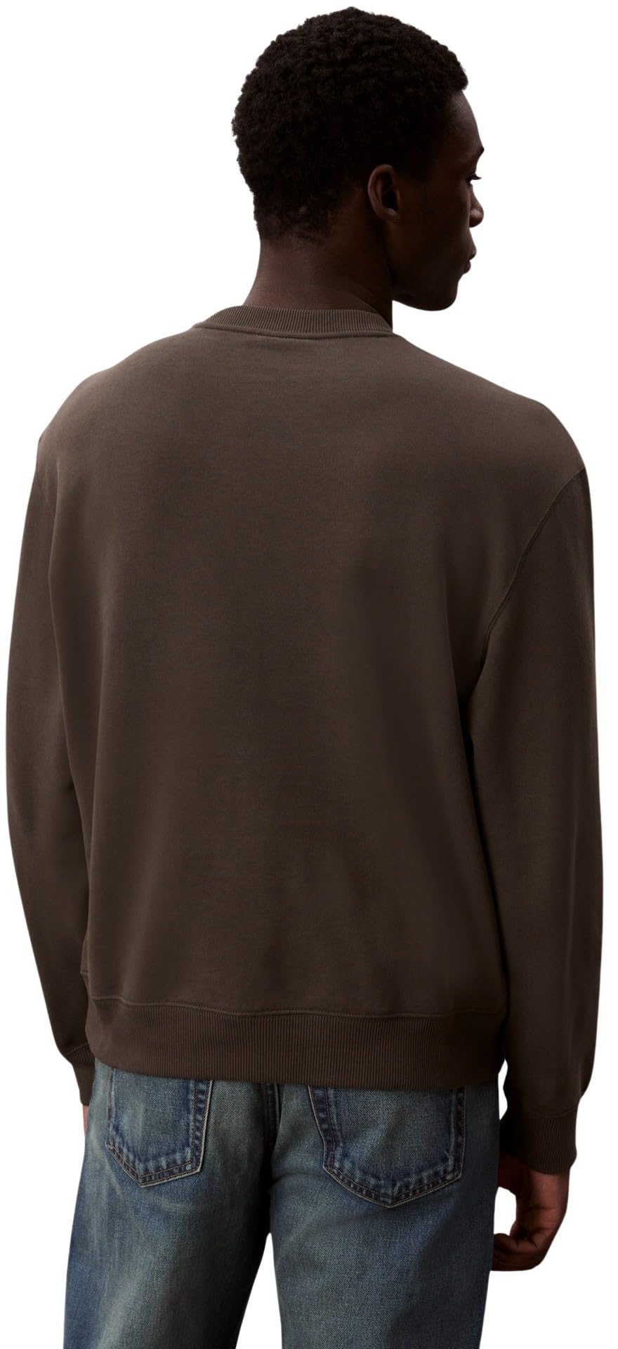 Calvin Klein Uomo Felpa Terry Monogram Relaxed Fit, Marrone (Beluga), XXL
