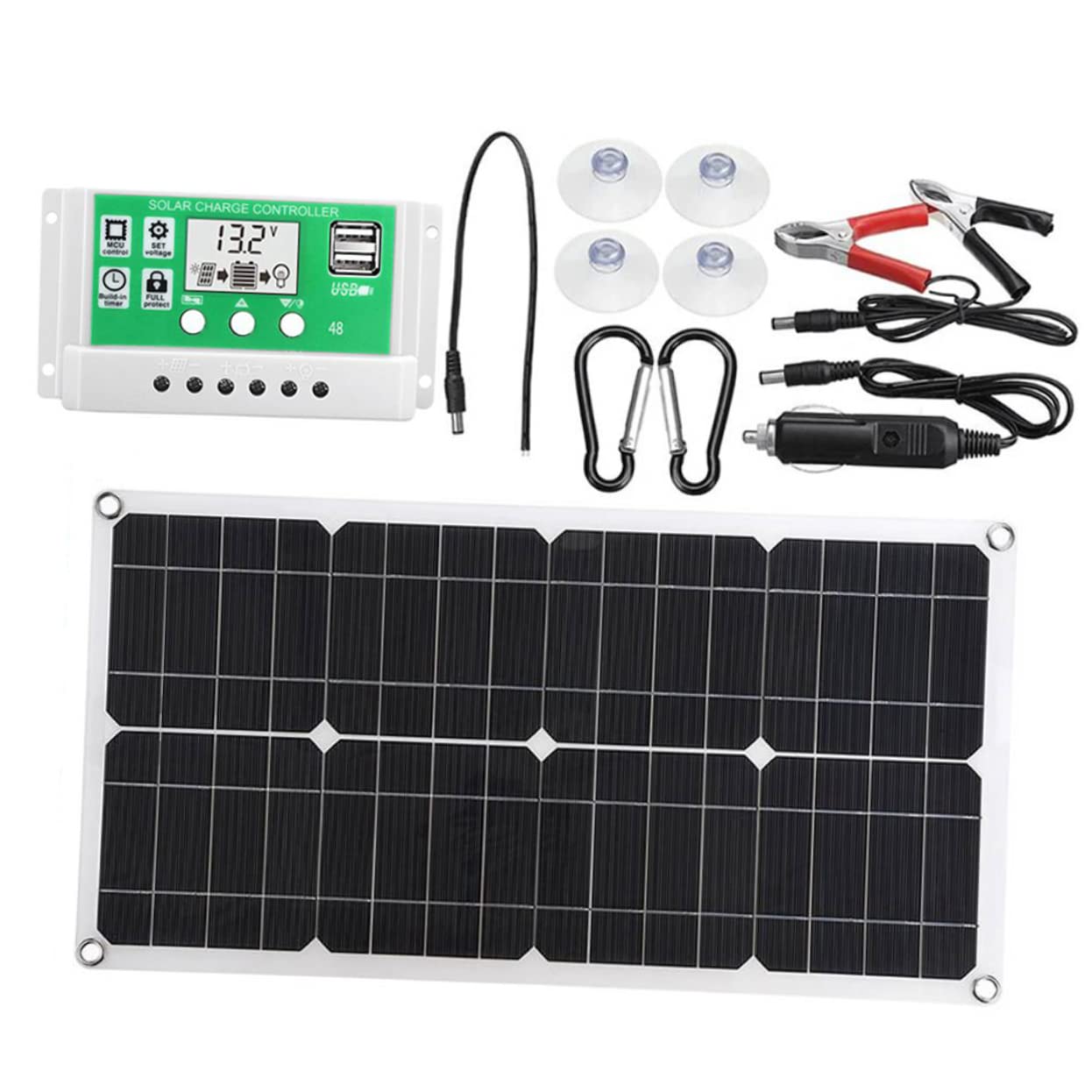 YARNOW Kits De Paneles Solares Para Coche Panel Solar De Emergencia Energía Solar Móvil Para Automóvil Para Camping y Viajes