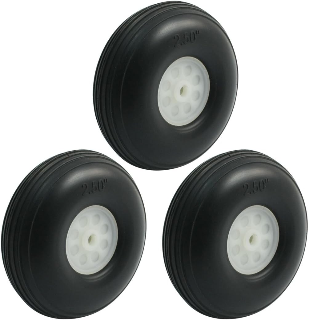 Aexit 3pcs RC Electrical equipment Model Plane Aircraft Landing PU Tire Wheel D63mm H24mm d4mm