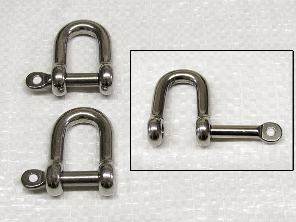 Secure Fix Direct D Shackles With Captive Pin 4Mm X2 (316 Stainless Steel Marine Rigging Dee)