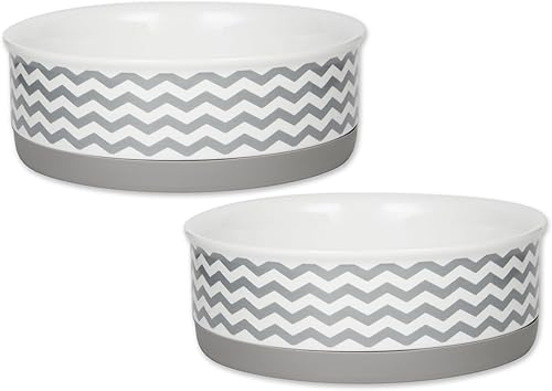 Miniatura 10 de Bone Dry Ceramic Pet Collection Chevron, juego pequeño, 4.25x2, gris, 2 piezas Azul French,Gris,Rosado,Piedra,verde azulado