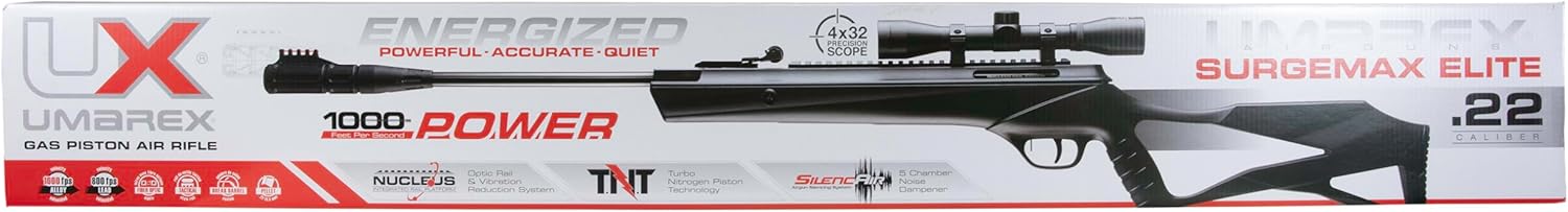 Umarex SurgeMax Elite .177 Caliber Pellet Gun Air Rifle with 4x32mm Scope and Rings