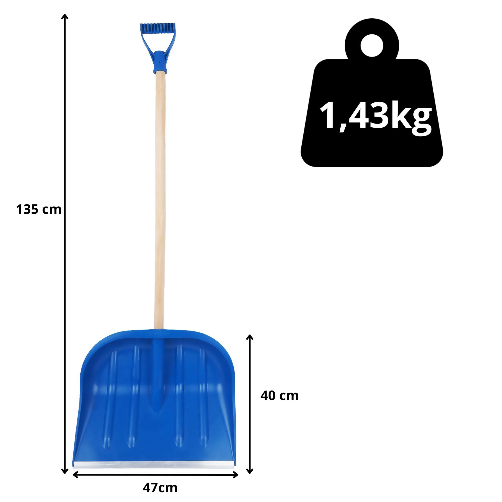 Kit de déneigement pour un nettoyage efficace dans les entrepôts et sur les routes - Avec pelle à neige, pousse-glace et balai - 50 cm - Élimination de la neige et de la glace
