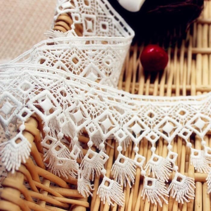 Garniture à franges en dentelle brodée de 5 mètres