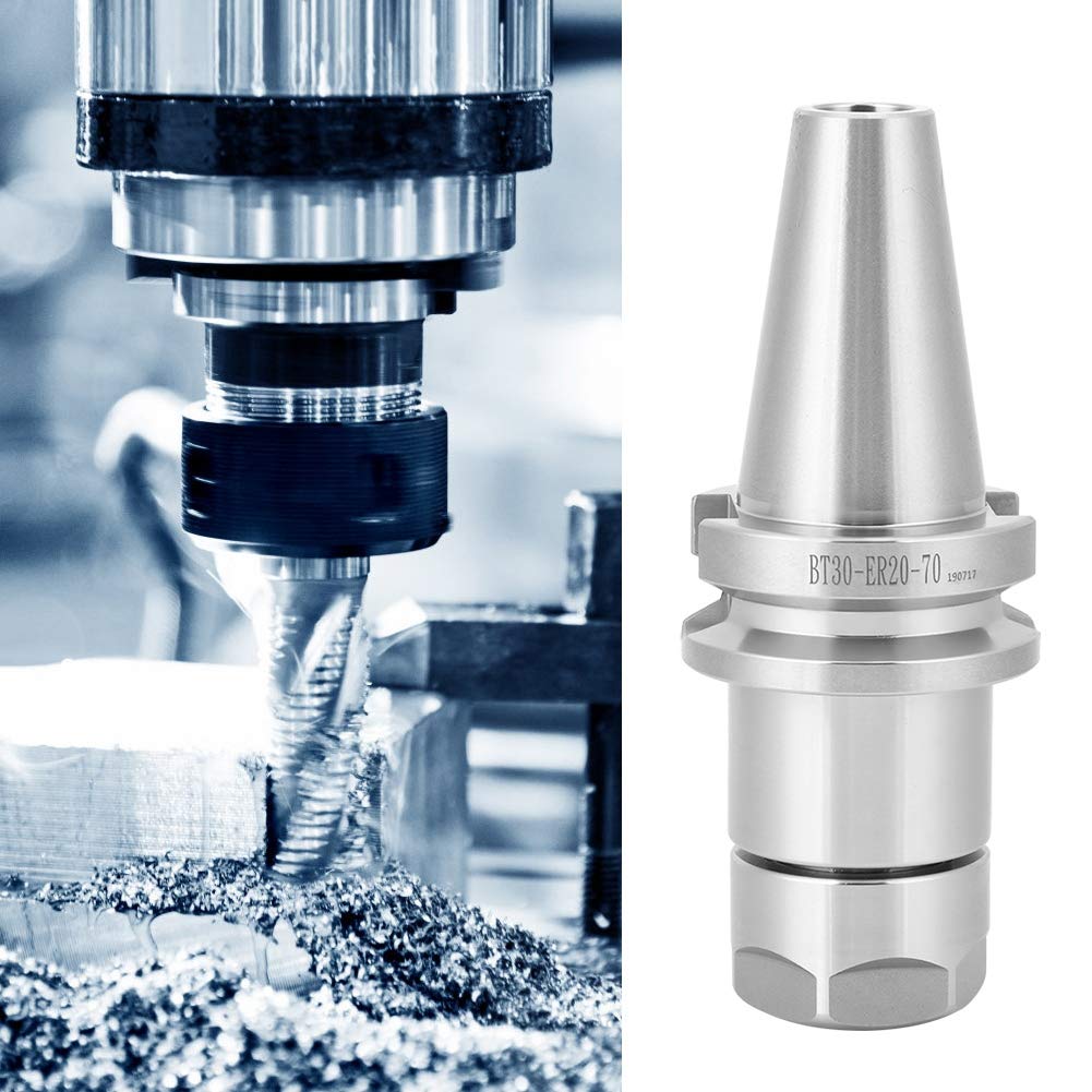 Fdit Hochpräziser CNC-Werkzeughalter, Spannzangenfutter aus legiertem Stahl BT30 - ER20-70, Länge 70 mm für CNC-Graviermaschinen-Fräsdrehmaschine, hohe Kostenleistung