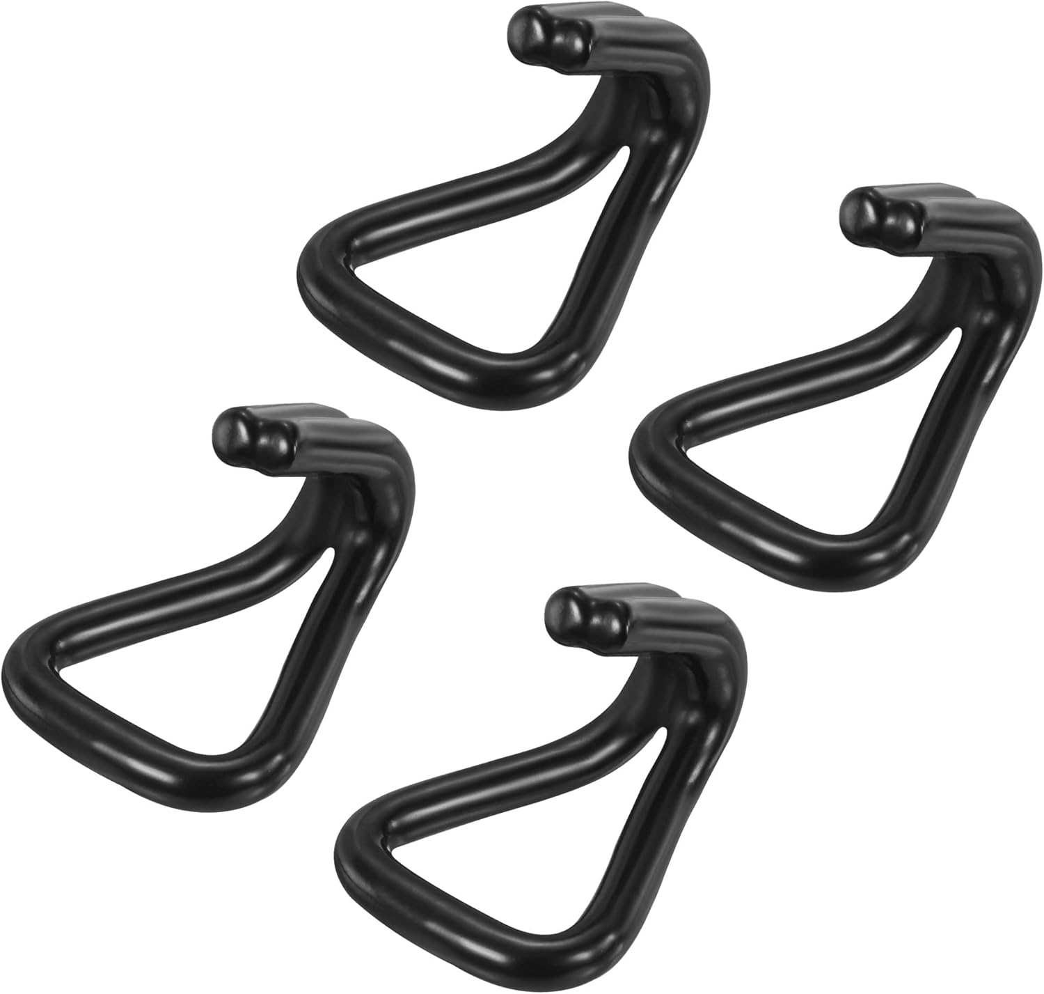 MECCANIXITY Ratchet Double J Strap Hook Load 5511 Lbs Black for 1.2" Tie Down Strap Webbing Car Truck Trailer Pack of 4