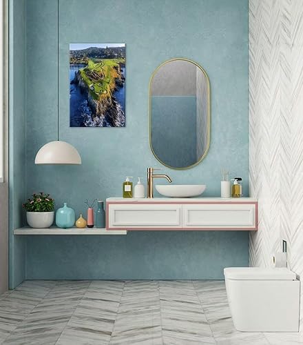 Vista 106 de chenchenArt Arte de pared de campo de golf de Estados Unidos, TPC, Sawgrass Golf Course, impresiones en lienzo, decoración de pared de golf para Rojo