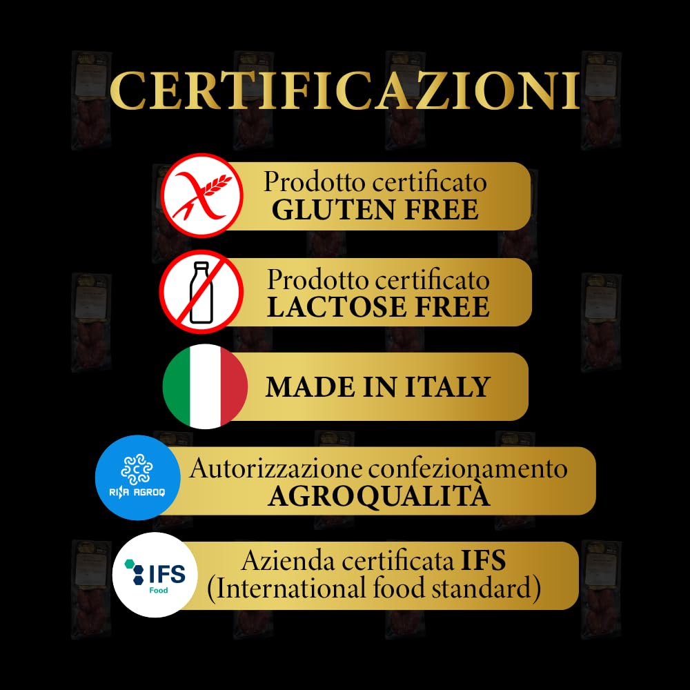 Fa.Lu.Cioli 1917 - Salsicce tipo Siena IGP sottovuoto, Salumi Artigianali - Carne selezionata senza Conservanti, Glutine e Lattosio, ideali per aperitivi. Certificazione IFS (1000, Grammi) - 4
