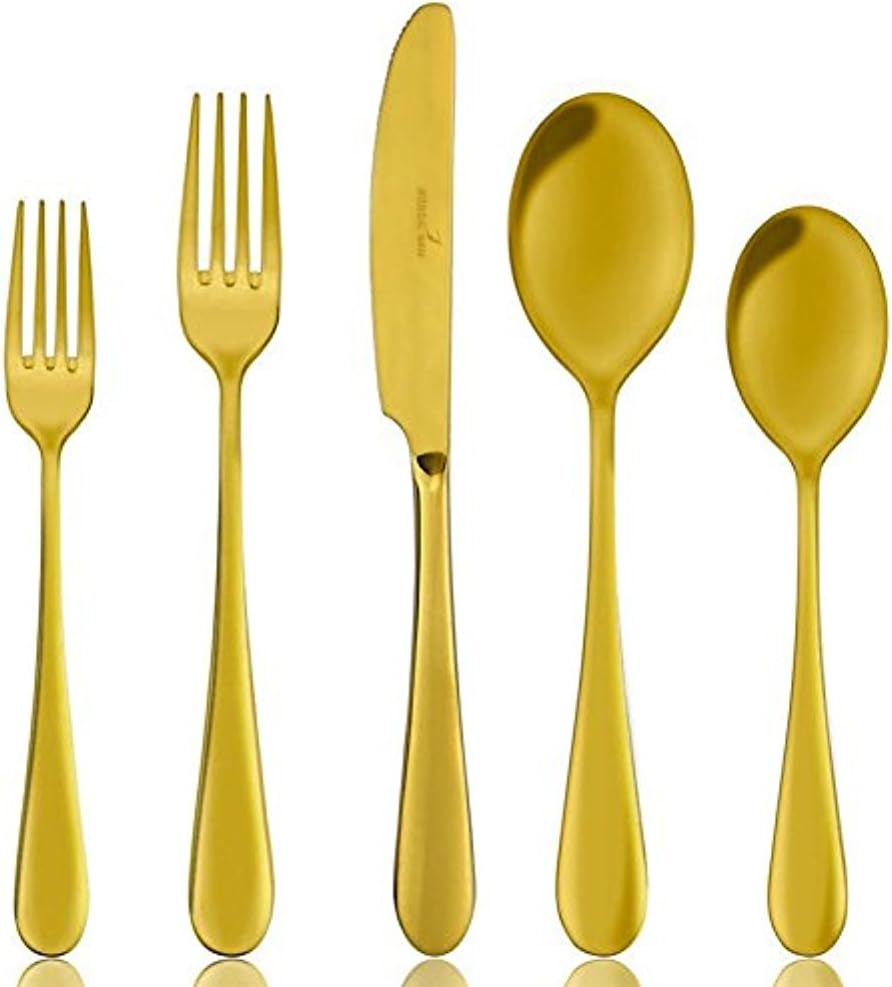 Good 5Pcs Dinnerware Flatware Set Dinner Fork Spoons for 1 4 6 10 , Stainless Steel