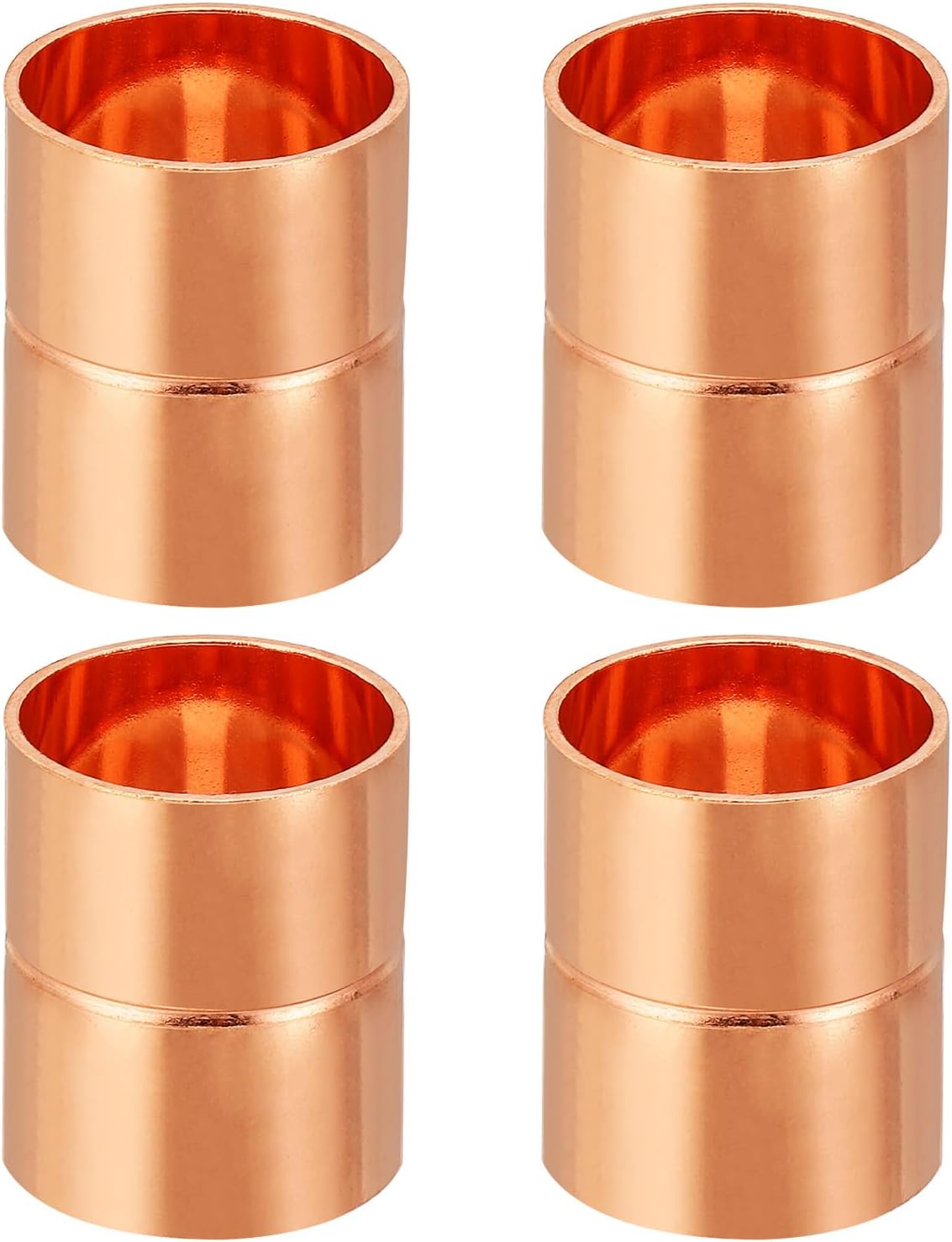 PATIKIL 2-5/8 Inch ID Copper Coupling Fittings, Rolled Tube Stop Straight Pipe Fitting Welding Joint for HVAC Air Conditioning Plumbing Refrigeration
