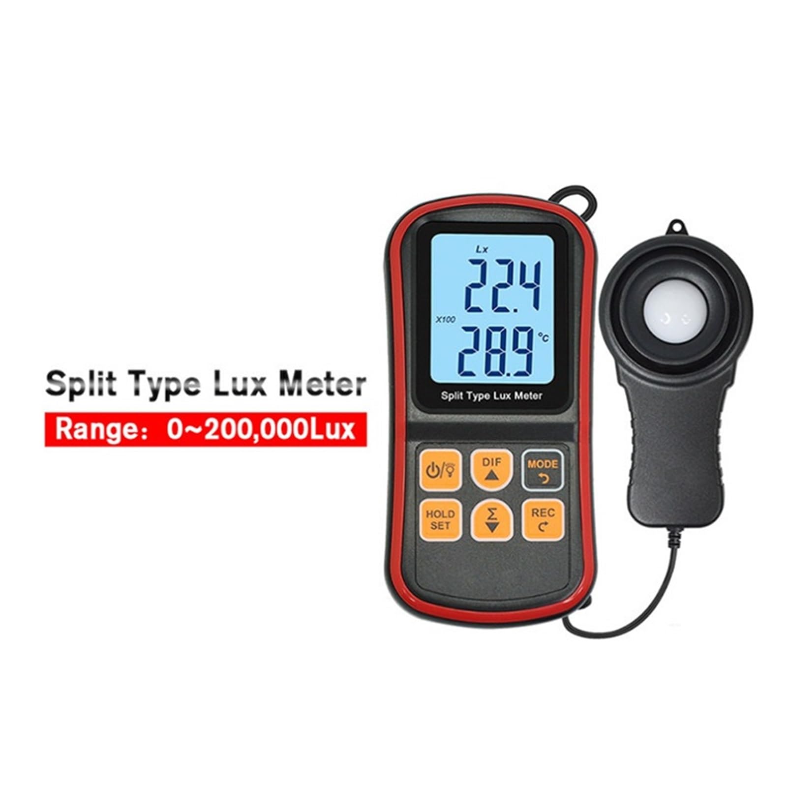 GM1030 Digital Split Lux Meter Lichtmesser 0~200000 Luxometer Instrument Beleuchtungsstärke Tester LCD Photometer,Hochpräzise