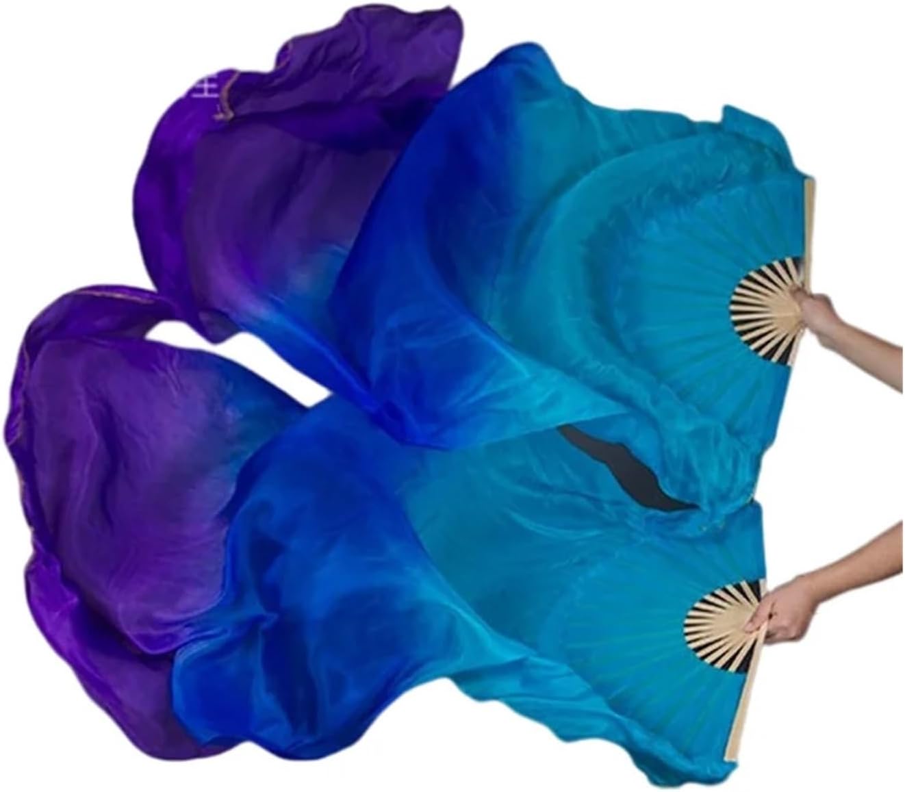 4PCS Women Belly Dance Silk Long Fan Veils Props Worship Praise Pastel Colors Flag Streamer Adults 180cm Autumn