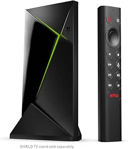 NVIDIA SHIELD Android TV Pro Streaming Media Player; 4K HDR movies, live sports, Dolby Vision-Atmos, AI-enhanced upscaling, GeForce NOW cloud gaming, Google Assistant Built-In, Works with Alexa