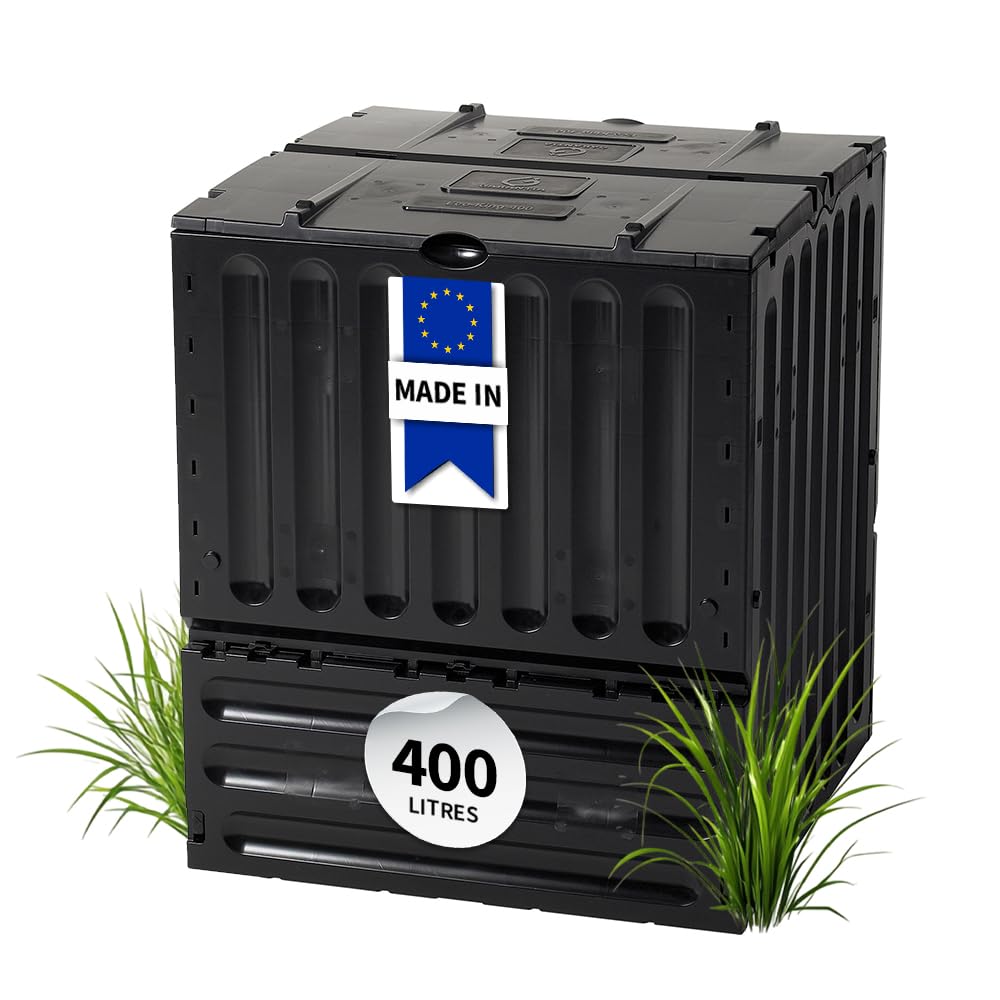 Composteur 400 L rapide GARANTIA ECO-King avec couvercle ventilé rigide