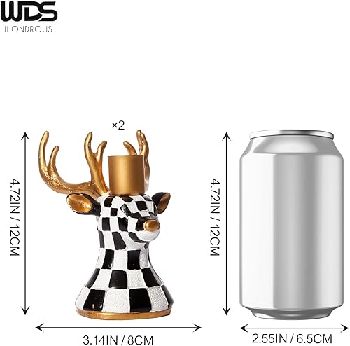 Miniatura 3 de Juego de 2 portavelas de reno para Navidad