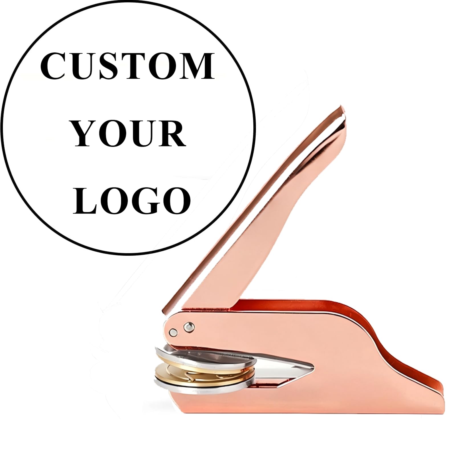 Custom Book Embosser Stamp Library Stamp, Hand-Held Embossing Stamps Custom Text Logo & Patterns, 11 Shell Colors with Coffee Cat Sword Dragon Designs for Paper & Books