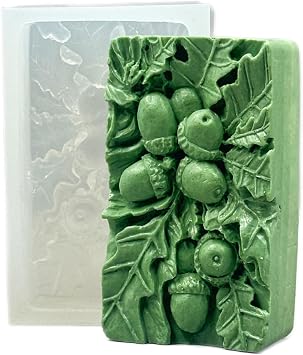 Acorn Silicone Mold for SOAP Making, Candle, Resin and Other Crafts Oak OAKNUT