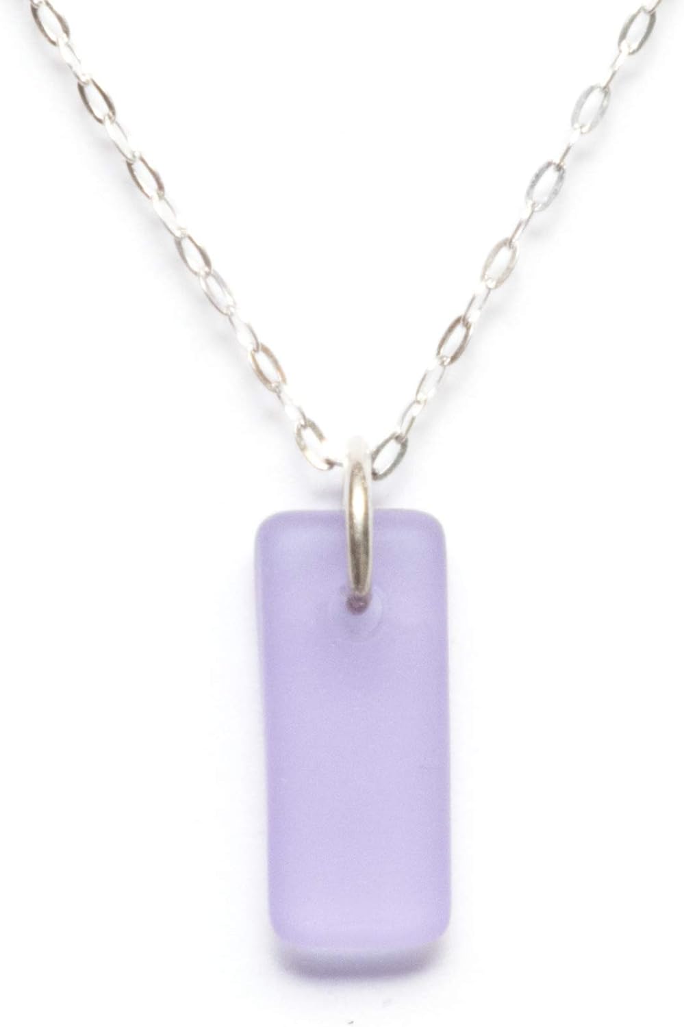 Murmur Pendant, Sterling Silver Chain, Handmade Cultured Sea Glass Necklace