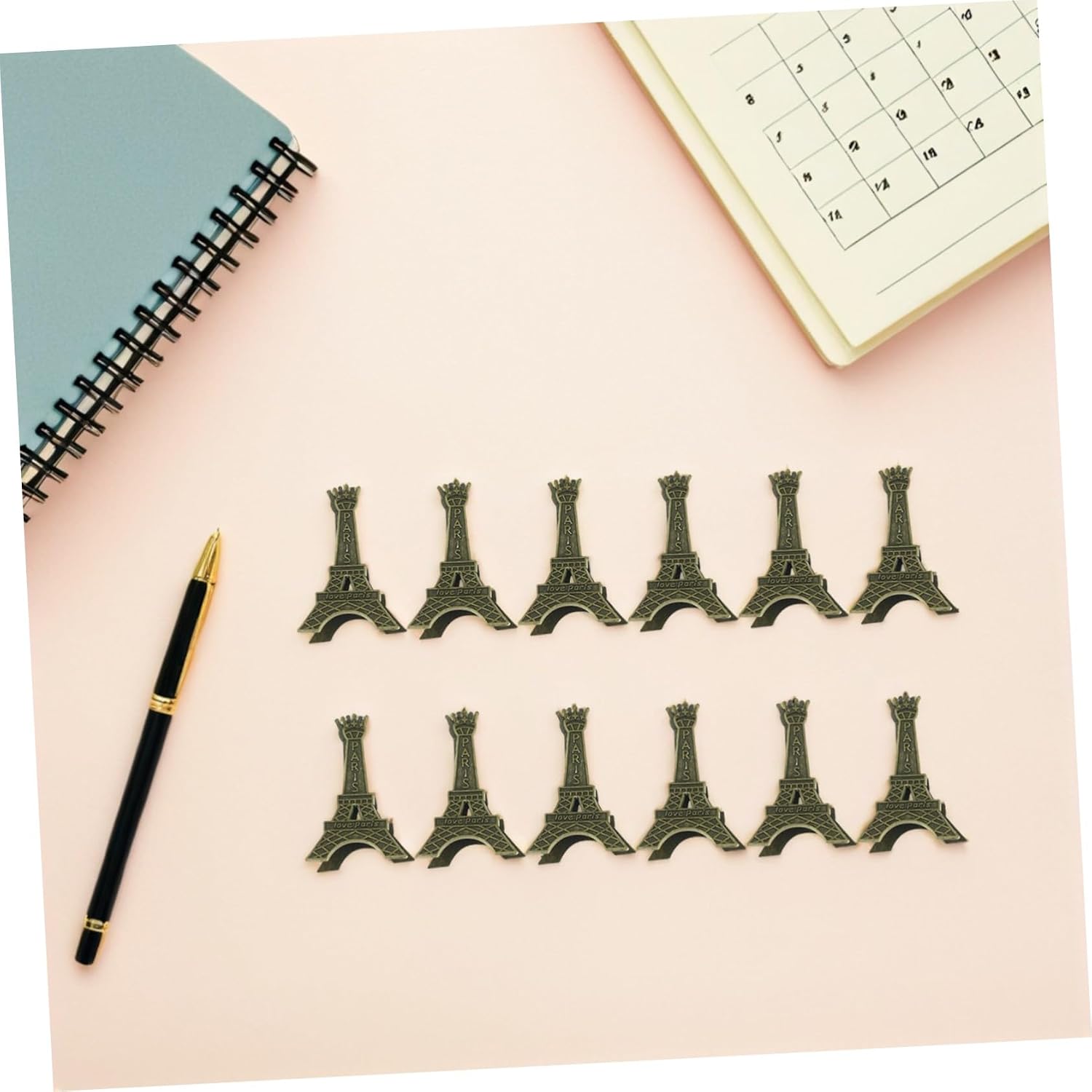 SHOWERORO Eiffel Tower Desktop Accessory Metal Memo Clip Flyer Holder Perfect for Wedding and