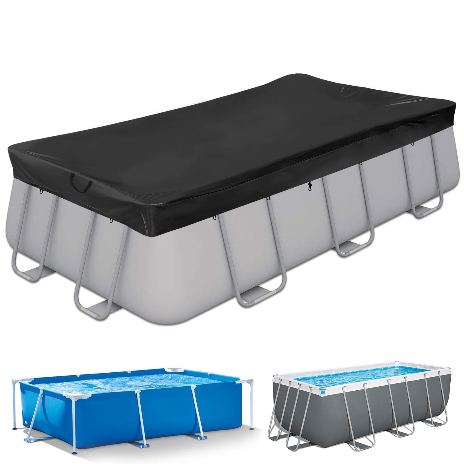 Aipwerer Poolabdeckung Rund für 244-305cm Pool | Pool Plane Ø310cm | Sommer & Winter Poolplane | Reißfest | Abdeckplane für INTEX & BESTWAY Pools