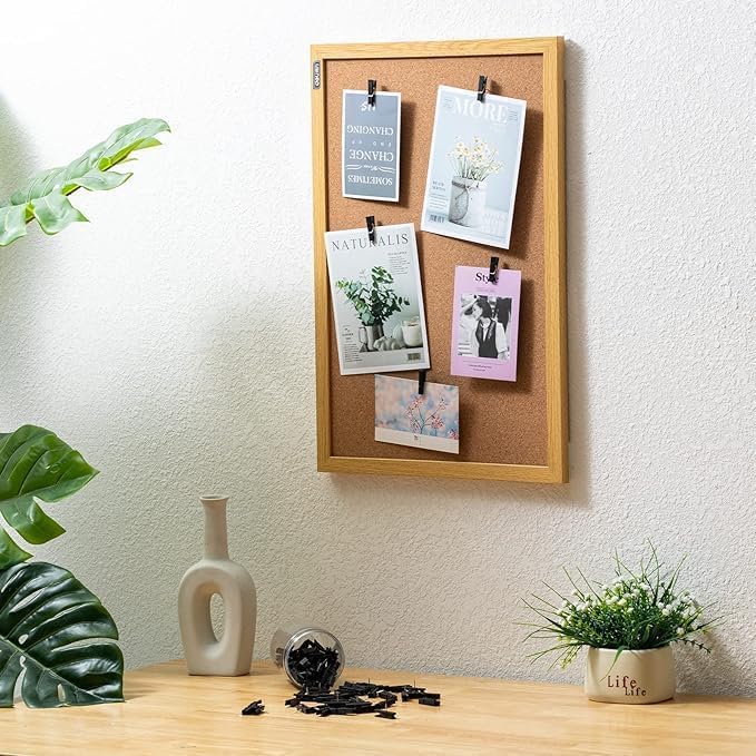 100 chinchetas con clips de madera, duraderas, decorativas, chinchetas para tablero de corcho, obras de arte, notas, fotos, proyectos de manualidades, oficinas y hogares