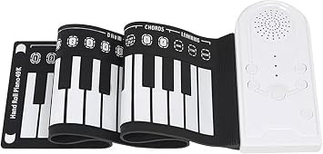 Roll Piano, 49 Key Piano, Roll-Up Piano, Easy Operation, Roll Piano, Electronic Piano, Portable, Lesson Supplies, Folding, Practice Playing, 49 Keys, Various Tone Colors, Gift for Kids