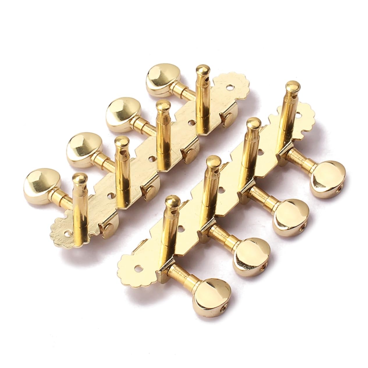 Yardwe Mandolin / 8 Strings Guitar Tuning Keys 4 Right 4 Left Tuning Pegs with Mounting Screws Ferrules Gold Color
