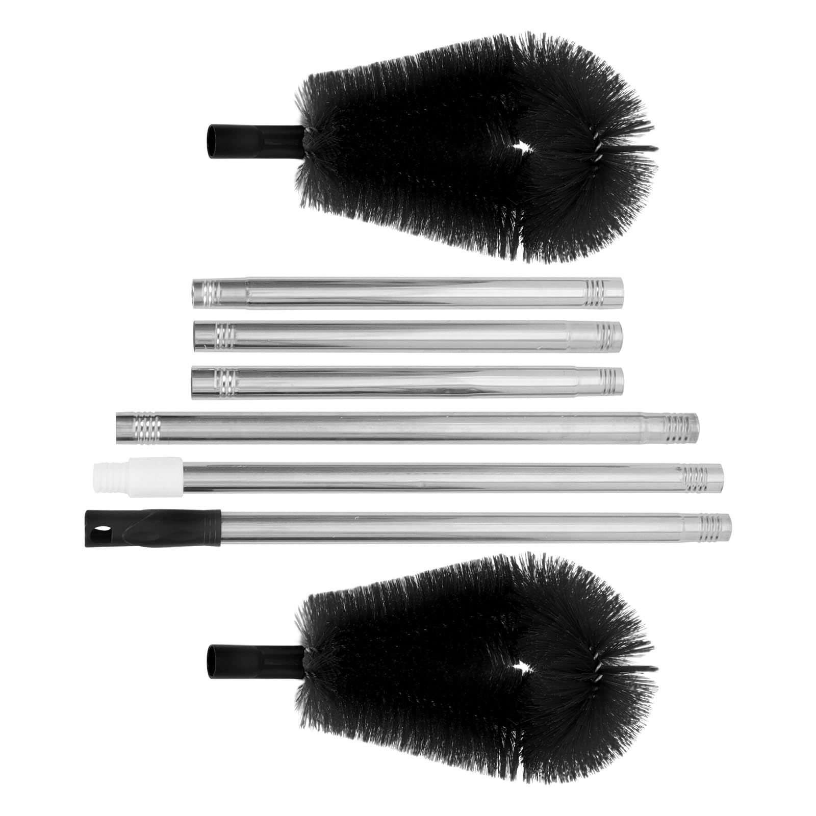 Nettoyage de gouttières sans échelle grâce à la brosse télescopique noire extensible