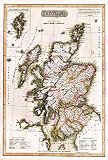 MAP Antique 1814 VALLANCE Scotland Historic Large Replica Poster Print PAM0267