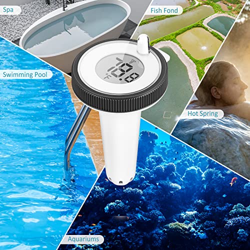 SODIAL-2X Thermomètre de Piscine Flottant Sans Fil - Thermomètre de
