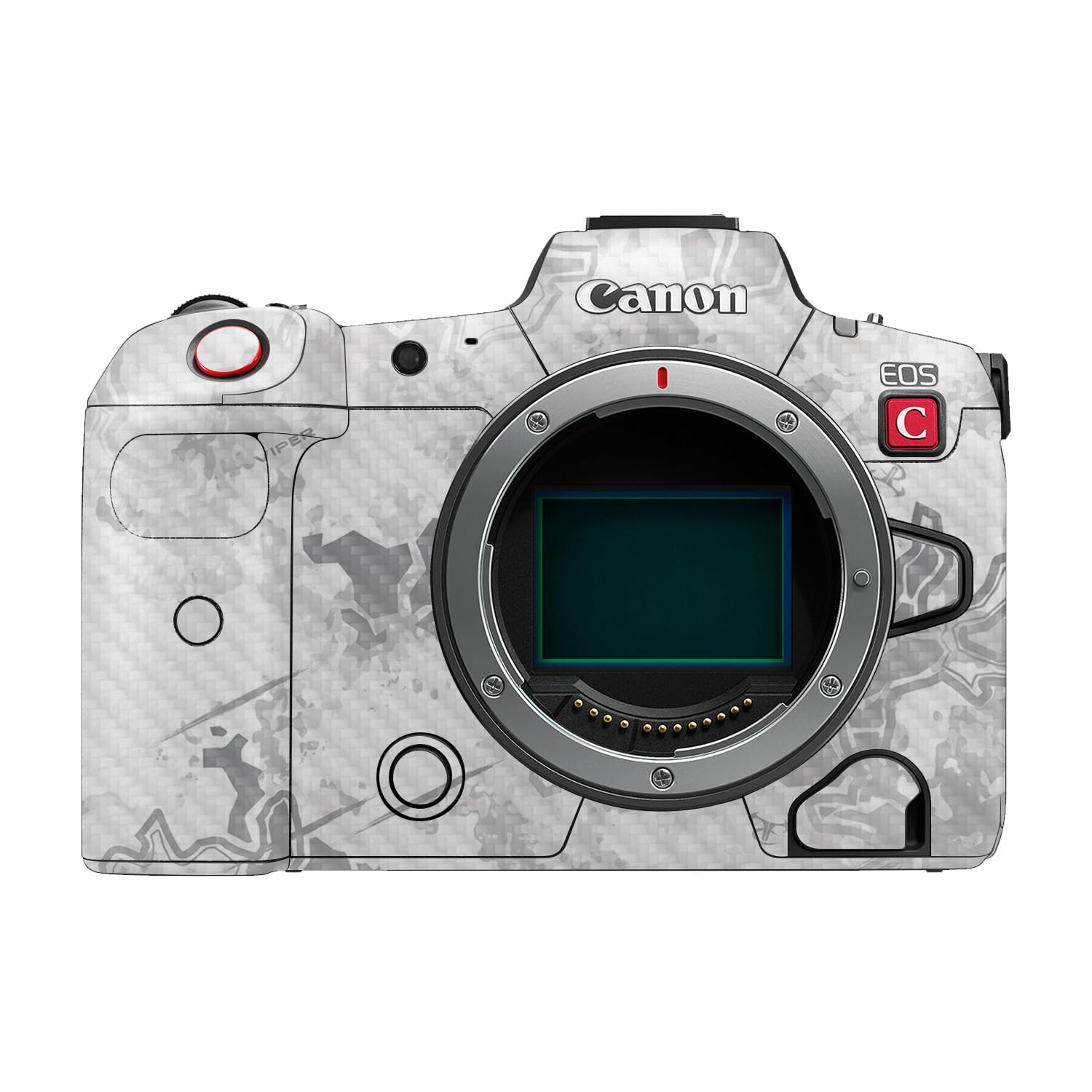 Carbon Fiber Camera Skin Compatible with Canon EOS R5C (2022) - Viper Snow - Premium 3M Vinyl Protective Wrap Decal Cover - Easy to Apply | Crafted in the USA by MightySkins
