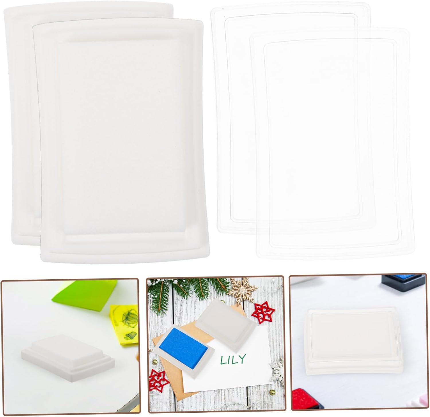 MUELODSIC 10pcs Blank Fingerprint Ink Pads Reusable DIY Ink Pads for Crafts Scrapbooking Safe for Boys and Girls Adults
