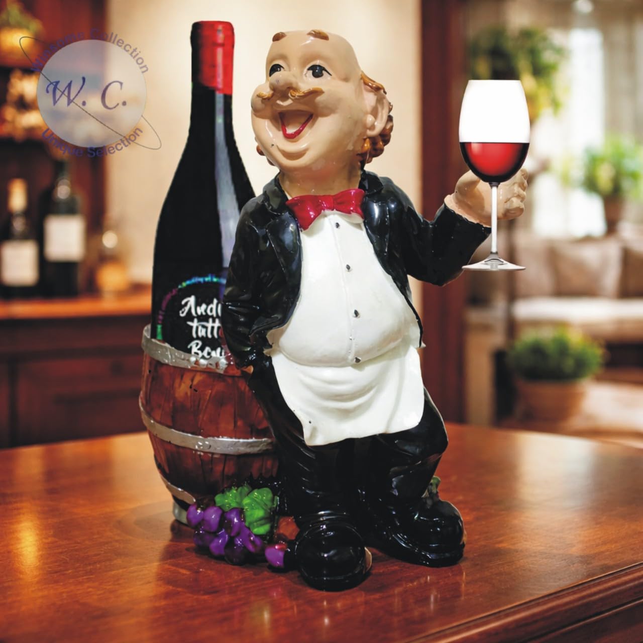 WINSOME COLLECTION Wine Bottle Glass Holder Stand Rack Showpiece Statue for Home Hotel Bar Restaurant Decor Multicolor Polyresin Pack of 1-image-45