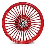 TARAZON Red Rear 18 x3.5 Fat King Tubeless Wheel for Harley Electra Road Glide Softail Standard...