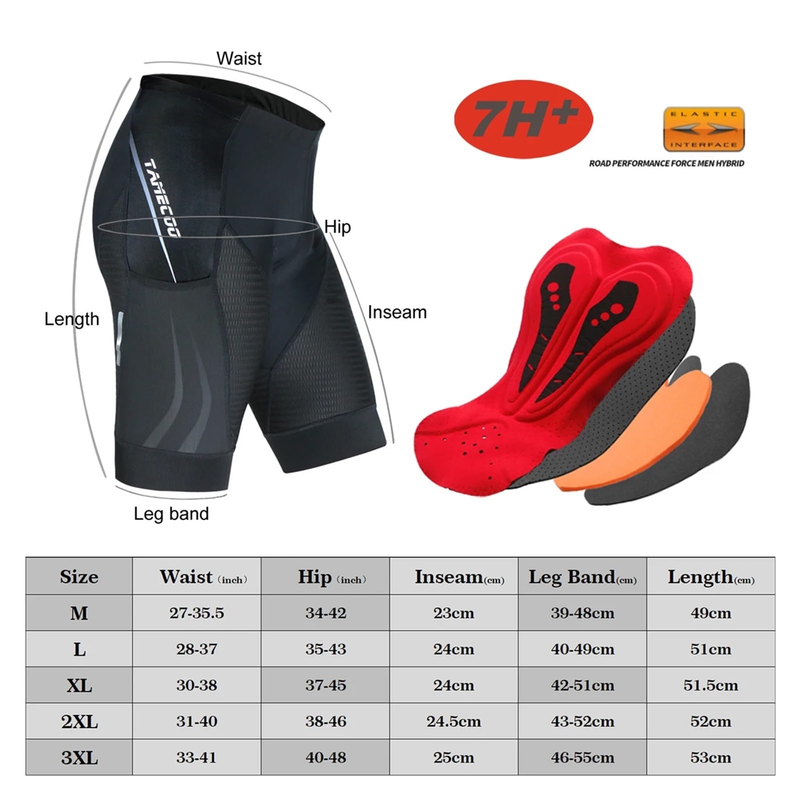 Pantaloncini da Ciclismo Pantaloncini da Ciclismo con Imbottitura 5D Uomo, for Discesa, Mountain Bike, Strada e