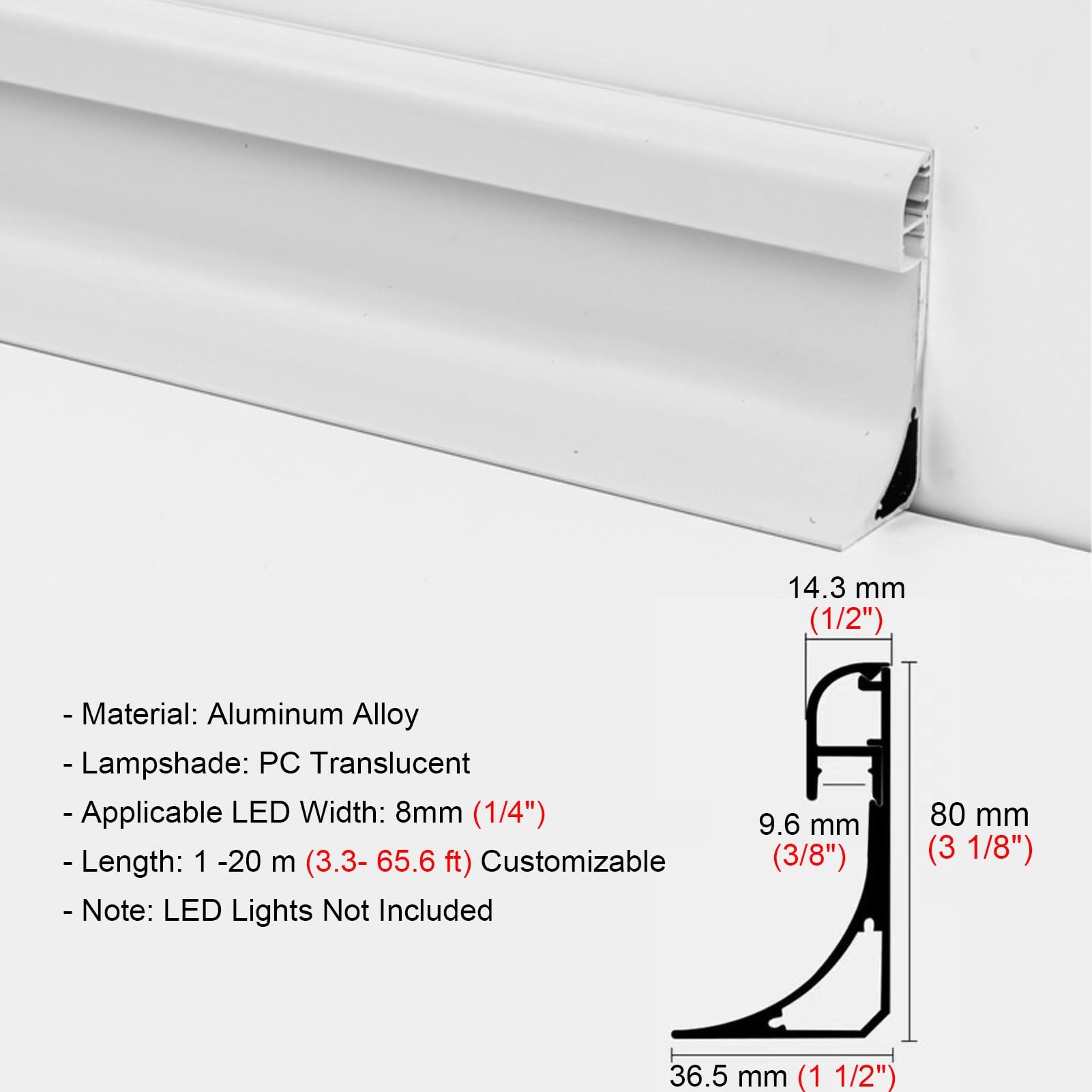 Listwa ozdobna LED do sypialni, salonu i kina domowego – biała, profil aluminiowy, pośrednie oświetlenie narożne sufitu/ściany, panele liniowe z oświetleniem profilowym