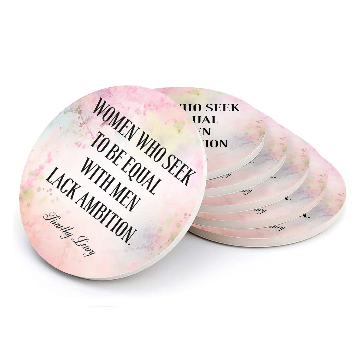 Sous verre ronds en céramique cadeau inspirant Women Ambition