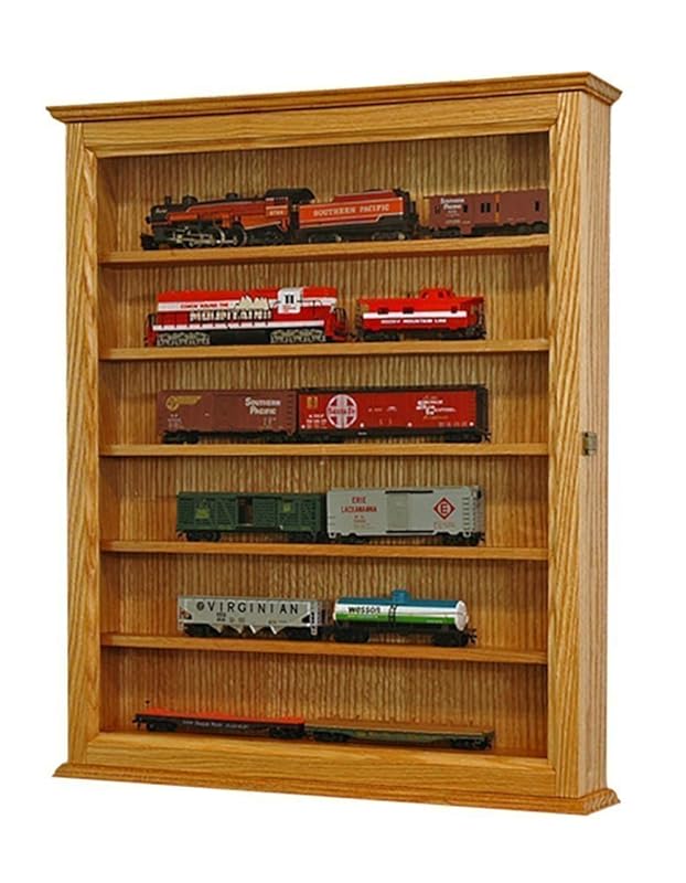 Amazon Com Wall Hanging Ho Scale Model Train Display Case Oak Hardwood