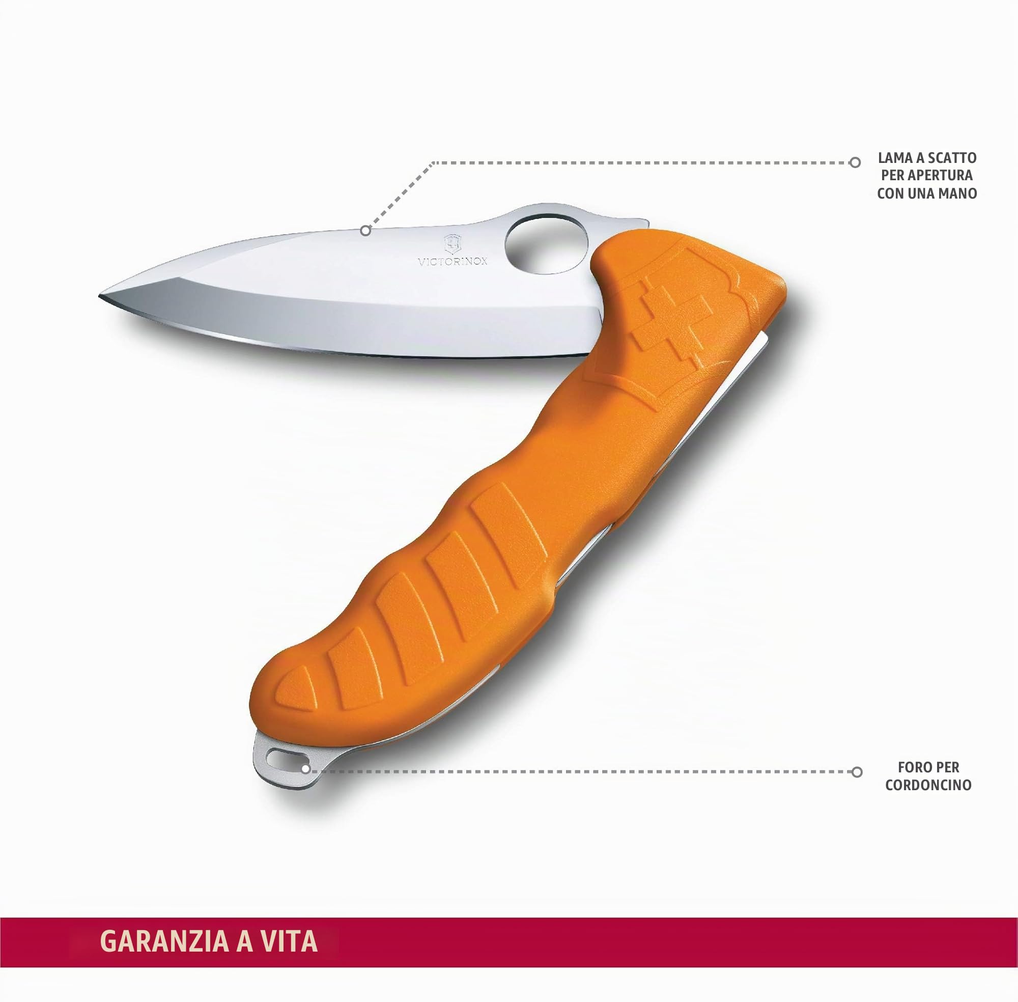 Victorinox, Hunter Pro M, Coltello Svizzero, Originale, Multiuso, Campeggio, 2 Funzioni, Lama, grande, Bloccabile, Lama a una mano