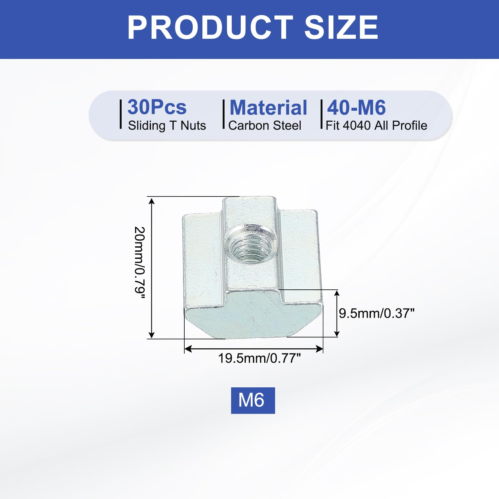 PATIKIL M6 Sliding t Nuts - Image 2