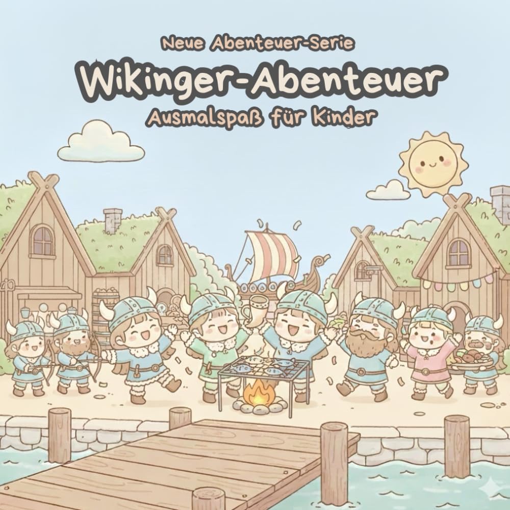 Wikinger-Abenteuer - Ausmalspaß für Kinder: Fröhliche Wikinger, Schiffe, Entdeckungsreisen und vieles mehr zum Ausmalen