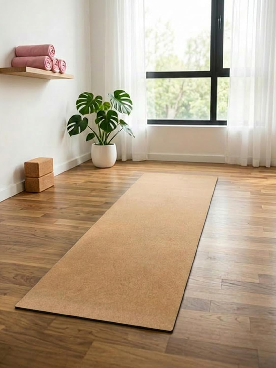 Yoga Set – Yogamatte aus Naturkork mit 2 Yoga Blöcken – Rutschfestes Yoga Zubehör für Pilates, Fitness, Meditation und Home Workout inkl. Tragegurt – schadstofffrei