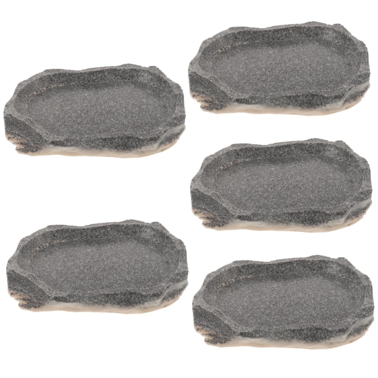 SUPVOX 5piezas Tazón De Resina para Reptiles Comedero y Bebedero Simulación De Piedra Accesorio Multifuncional para Terrarios y Alimentación De Mascotas para Lagartijas Ranas y Geckos