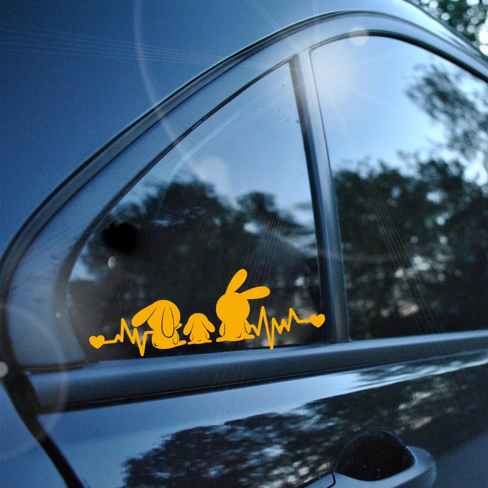 Amazon.com - Dreothy 2Pack Heartbeat Bunny Family Vinyl Car