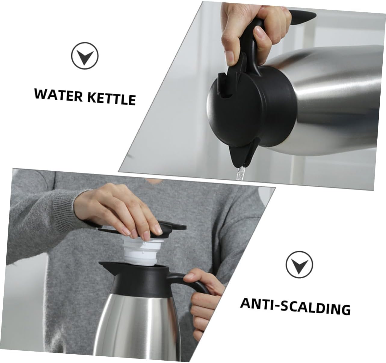 Stainless Steel Insulated Thermal Carafe Hot Water Bottle for Home Camping Design Keeps Drinks Hot for Hours for Tea Coffee