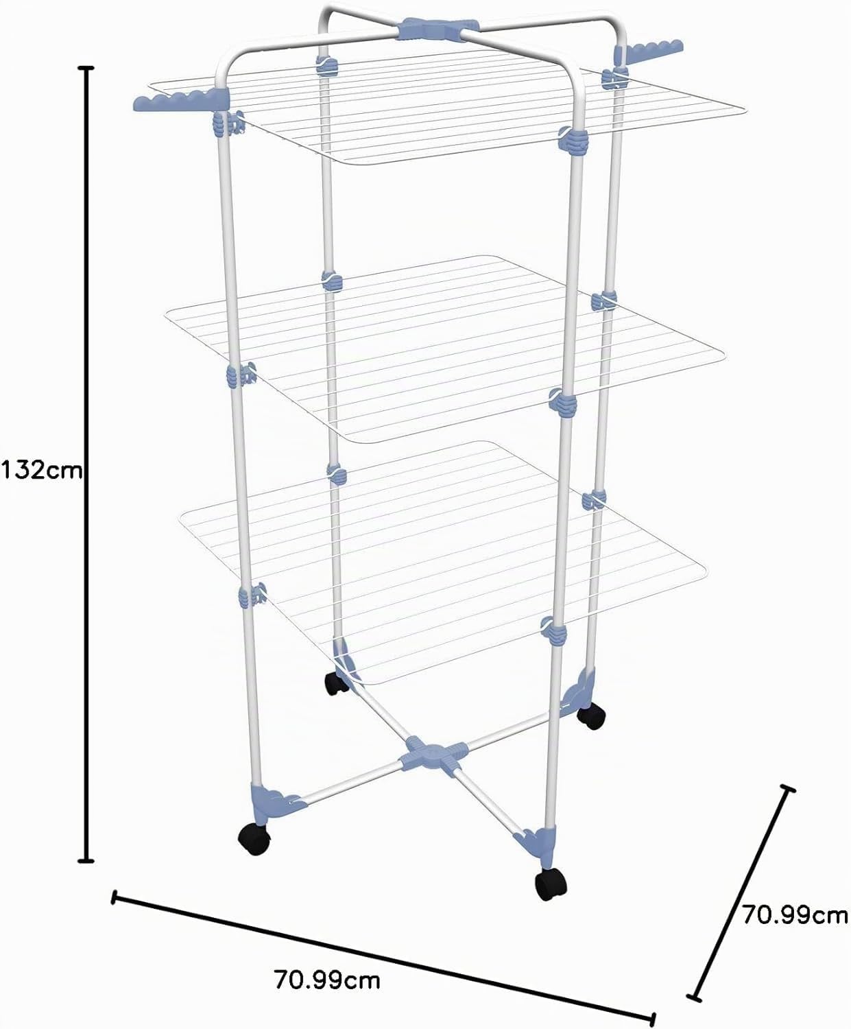 GimiTurmwäscheständer Modular 3, weiß/blau, 1 - Pack