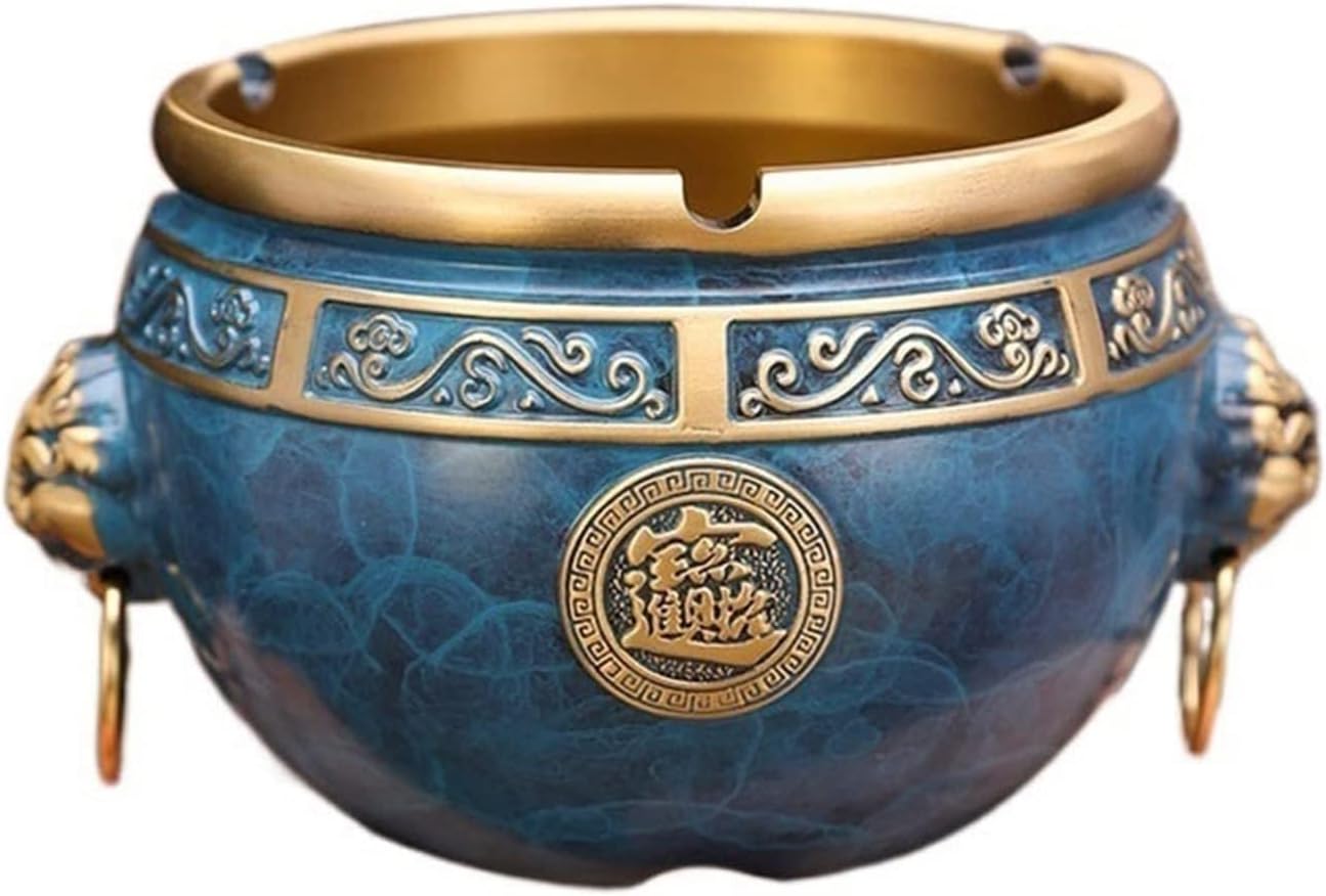 Ashtrays for Cigarettes Indoor Luxurious and Exquisite Classical Ashtray Desktop Copper Ashtray Home Office Decoration Cigarette Ashtray Portable Ashtrays