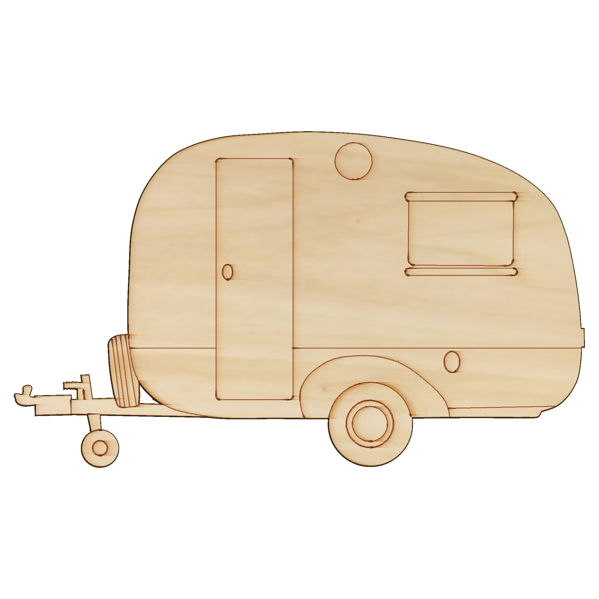 10 mini caravan in legno a forma di lato con 3 mm di strato (20 x 34 cm, senza foro)